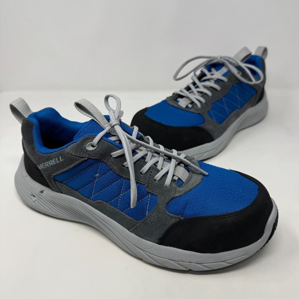 Merrell Alpine Work Sneaker Work Shoe J004623 Safety Toe Blue Men's 8.5 M